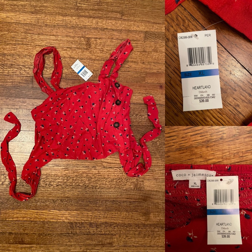NWT red floral top !!!